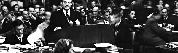 Justice Robert H. Jackson of the Supreme Court, the chief United States prosecutor at the Nuremberg war crimes trials. Schulberg Productions