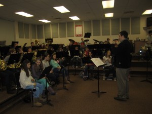 The Town of Webb Junior Band rehearses with conductor Gregory Clark. Photos by Wende Carr