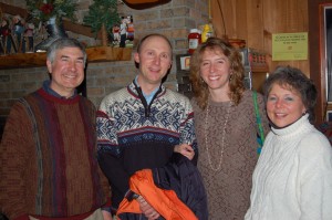 Chris and Diane Gaige (far left and right), and Pastor Lawrence and Amy Bartel