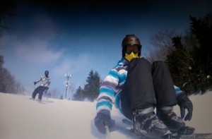 Jacob and friend Colby documented McCauley skiing with a helmet-cam