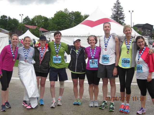 From left, are Christine Morgan, Julie Vilord, Jaimee Darmody, Paul Rivet, Kathy Rivet, Monique Masters, Scott Slattery, Brita Down and Karra Detrick. Not pictured is Catherine Thompson who was fool enough to run the FULL Marathon!
