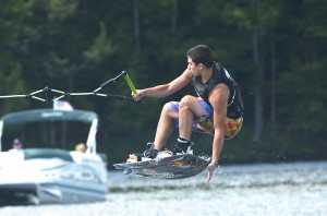 Greg Zogby performs on a wakeboard