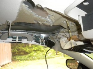 Sue Kiesel's mauled Subaru interior
