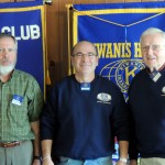 From left, Bill Baumann Distinguished Club Treasurer 2011-12. Jim Connerty Distinguished Vice President and Bob Van Slyke Distinguished Secretary 