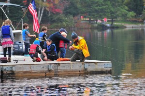 Young fishing competitors at the Adirondack Kids Fishing Derby at Inlet’s Arrowhead Park. Photo by Dave Scranton