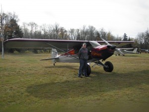 Pilot T.C. Williams and his  airplane. Photo by Gina Greco