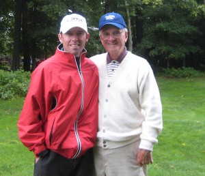 Mike Beck, left, with the late Roland Christy, Inlet Golf Club’s former pro.  Courtesy photo