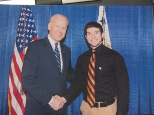 Dominick Ventura, right, with Vice President Joe Biden