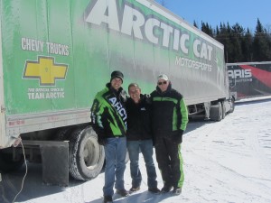 Arctic Cat reps, from left, Kenny Lubarski, Francisco Garcia, and Lyle Hanson.  Photo by Gina Greco