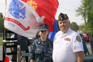 Navy Lieutenant Commander Helen Dolan and her father, Vinnie Dolan, Membership Chairman of American Legion 
