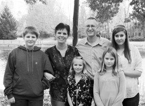 Pastor Phil Huber, his wife, Sue,  and children, Carissa, Amanda, Kate, and Josh. Courtesy photo