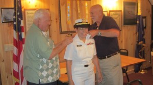 Vinnie Dolan, Lieutenant Commander Helen Dolan, and Dick Olson.  Photo by Gina Greco