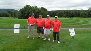 The winning team of Dave Berkstresser, Elmer Miller, Gordy Miller and Dave Ronan with their matching shirts and victory smiles. Courtesy photos