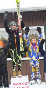 Jr. Polar Bear Alpine Skiers, Trevor Green (left) and Thomas Levi. 
