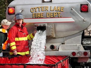Members of the Otter Lake Fire Department joined other area departments to fight a 2012 Old Forge blaze in this Weekly ADK file photo.