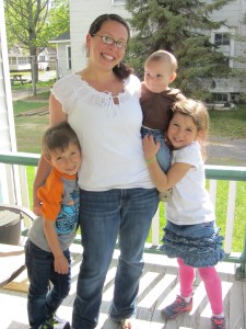 Webb’s new Recreation Director, Sarah Alves, with children Tristan, left, Wesley, and Sophia. Photo by Gina Greco