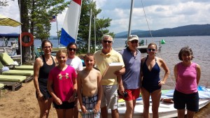 Cindy Nelson, owner of Palmer Point, with CASA race organizers and regatta winners. 