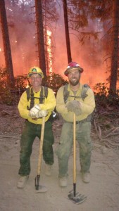 Stouts Creek fire. Burn out operation Ranger Scanlon and Albany Pine bush manager Tyler Briggs, Aug. 2015,