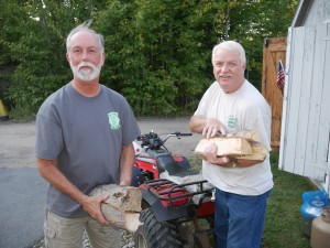 Tom (left) and Dan Abrial supplied firewood for the Otter Lake Fire Department’s Steak Bake where the 2015 Raffle winner was drawn. Photos by Jay Lawson