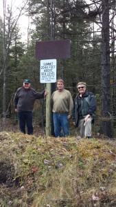 Sign installers, from the left, Bud Bennett, Harry Lenz and Doug Masters. Courtesy photo