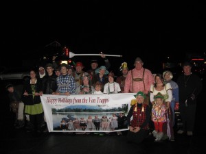 The Ehrensbeck/Wilcox families and friends won first place in the Adirondack Christmas on Main Street Parade with their portrayal of the Von Trapps