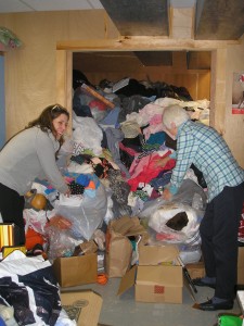 Volunteers Linda Weal and Mary Denn hoe out the donation  closet at the Mission Boutique. Photo by Marianne Christy