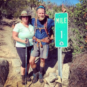 Pamela and Tyler Socash at the one-mile mark